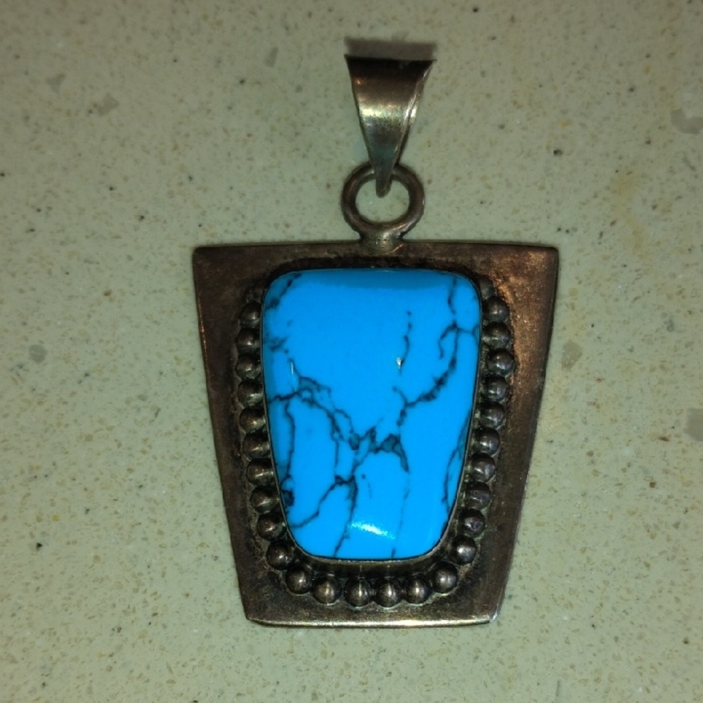 Turquoise and Silver Pendant